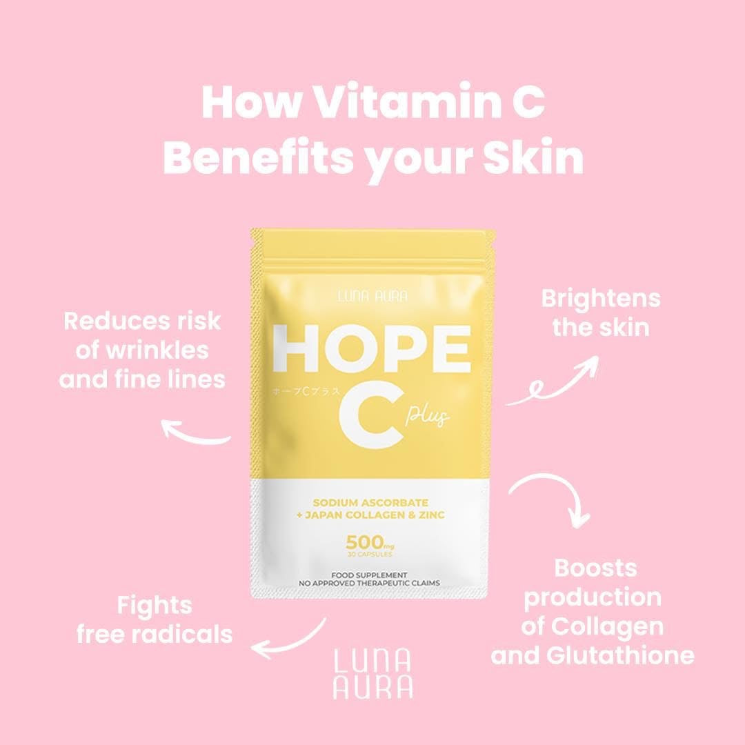 Hope C Plus Sodium Ascorbate + Japan Collagen & Zinc 30 caps