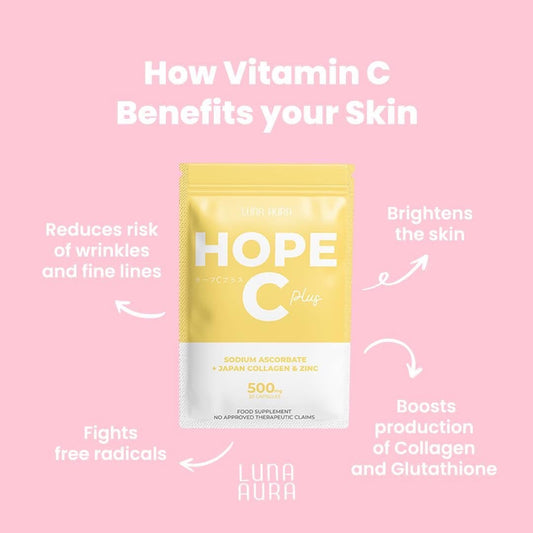 Hope C Plus Sodium Ascorbate + Japan Collagen & Zinc 30 caps