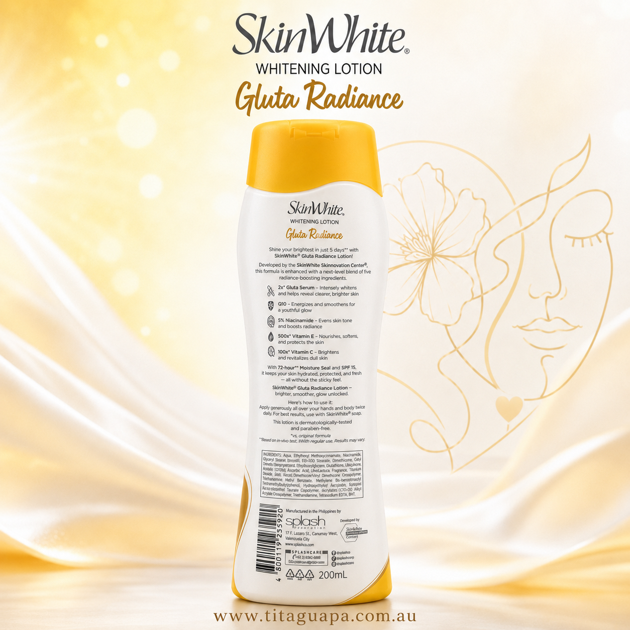 SkinWhite Gluta Radiance Whitening Lotion SPF15 – 200mL