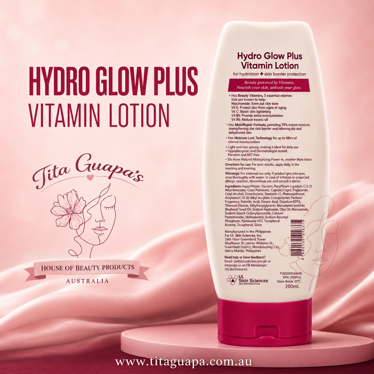 Myra Hydro Glow Plus Vitamin Lotion – 200mL