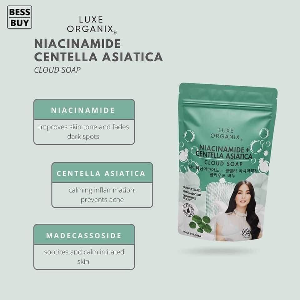 Luxe Organix Niacinamide + Centella Asiatica Calming Cloud Soap 180g