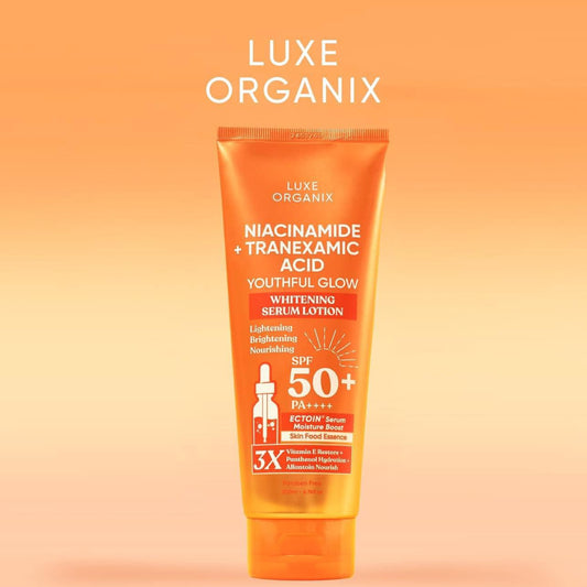 Luxe Organix Niacinamide + Tranexamic Acid Youthful Glow Whitening Serum Lotion 200ml