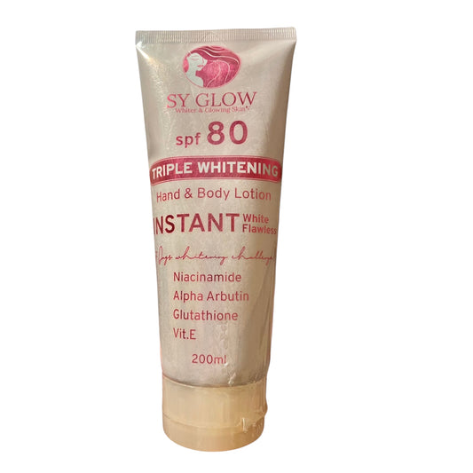 SY Glow Triple Whitening Hand & Body Lotion SPF80 Instant White Flawless 200ml