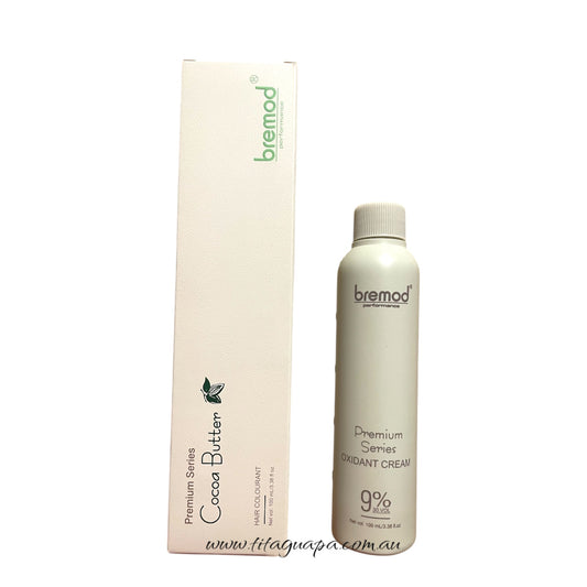 Bremod Premium Series Cocoa Butter Hair Colourant 8.17 MILK TEA ASH - with 9% Oxidant Cream