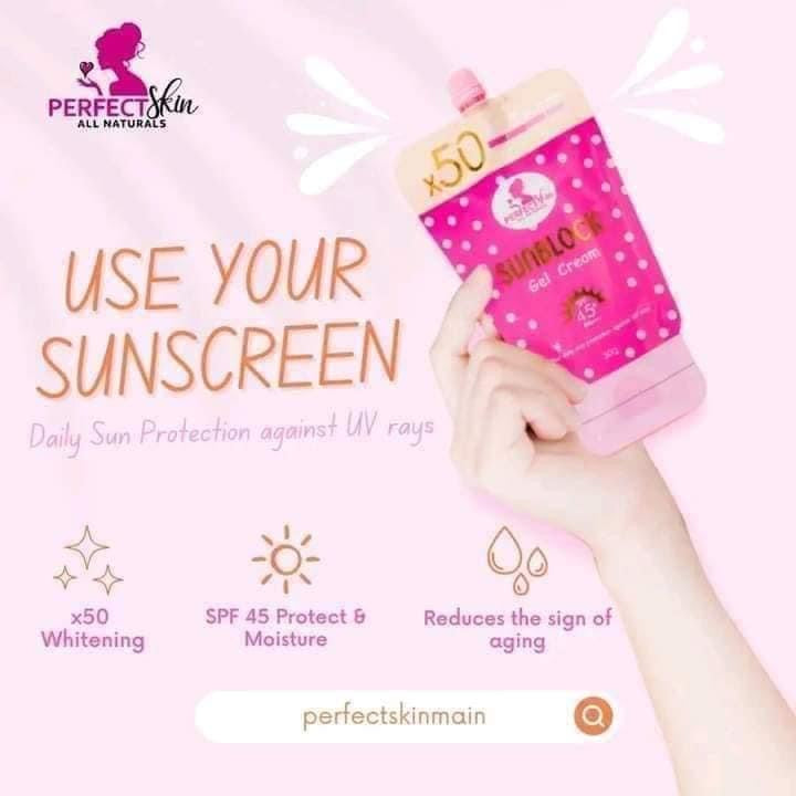 Perfect Skin Sunblock Gel Cream SPF45 - 50g Sachet