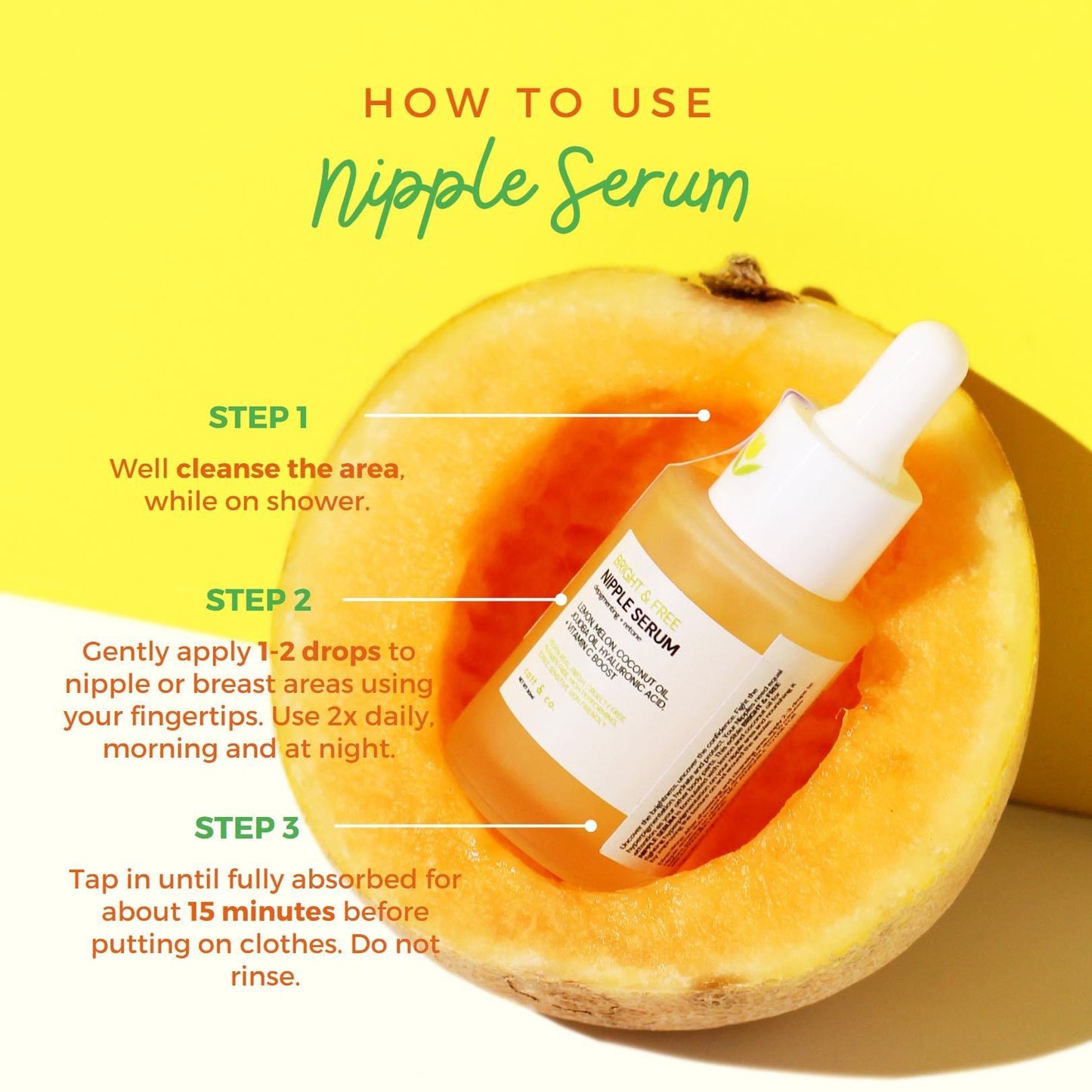 Bright and Free Nipple Serum by Catt and Co. 30ml