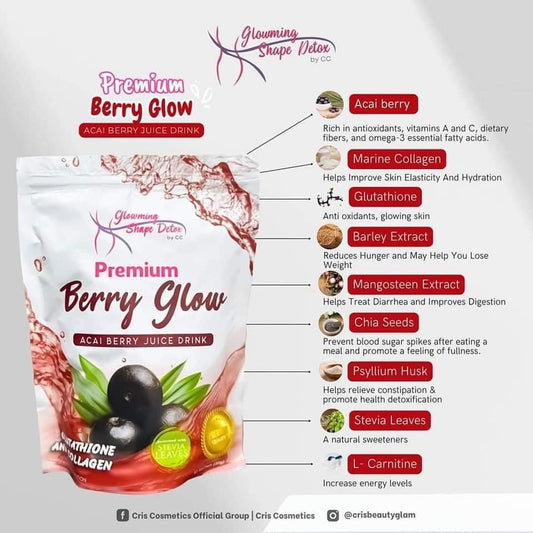 Glowming Shape Detox Premium Berry Glow Acai Berry Juice Drink  by Cris Cosmetics