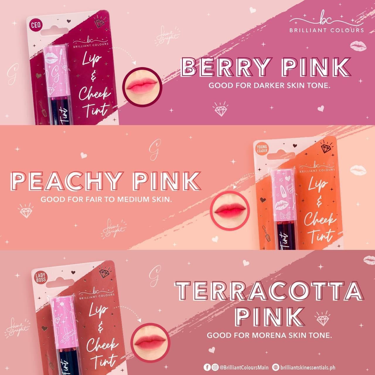 Brilliant Colours Lip and Cheek Tint ( CEO ) Berry Pink