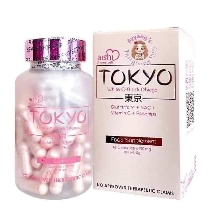 Aishi Tokyo White C-Block Dfyage Glutathione + NAC + Vitamin C + Rosehips 700mg x 60 caps