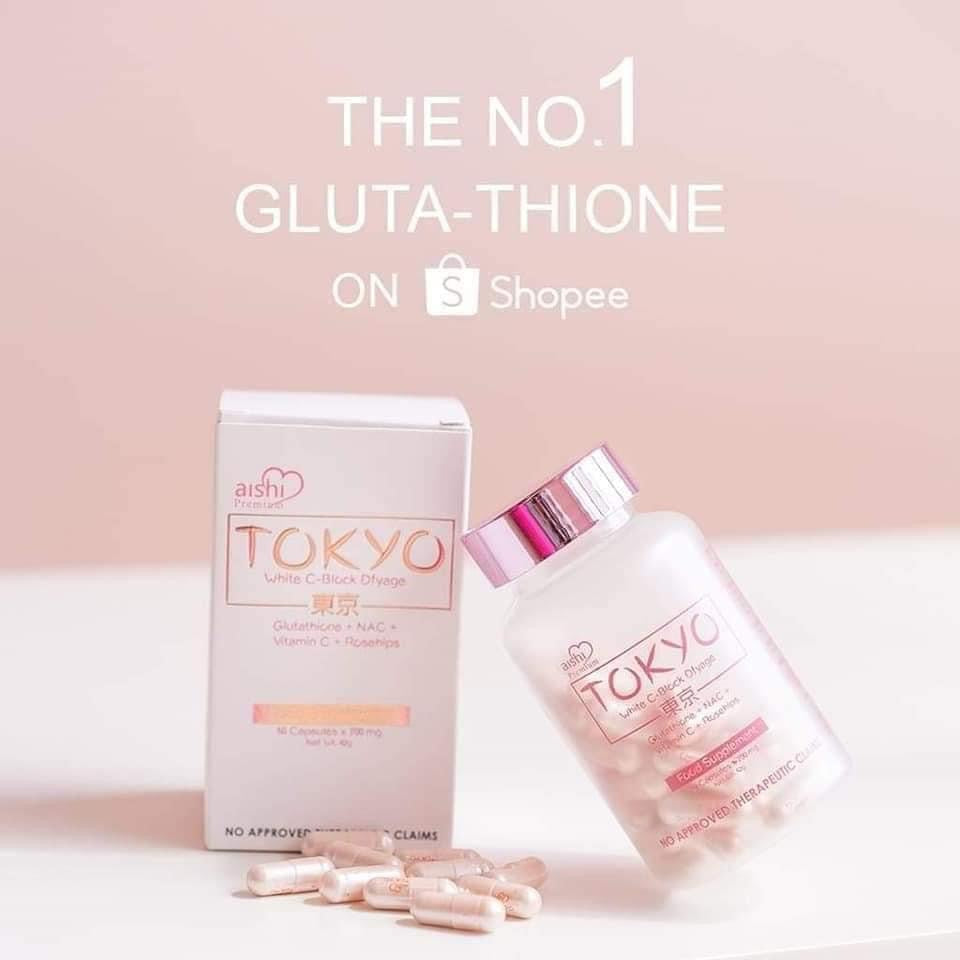 Aishi Tokyo White C-Block Dfyage Glutathione + NAC + Vitamin C + Rosehips 700mg x 60 caps