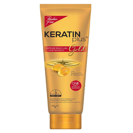 Keratin Plus Intense Brazilian Hair Treatment Gold 200g tube (Gold)