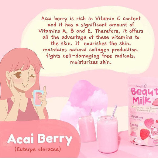 Dear Face Beauty Milk Ichigo Premium Japanese Strawberry Glutathione Drink