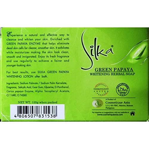 Silka Whitening Herbal Soap (Green Papaya) 135g