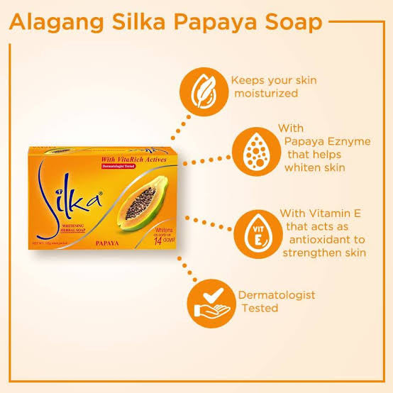 Silka Whitening Papaya Soap (Orange Color) 135g
