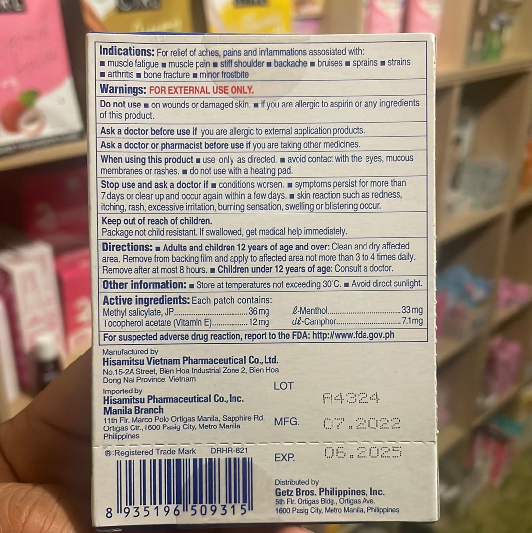 Salonpas Pain Relieving Patch 20 patches