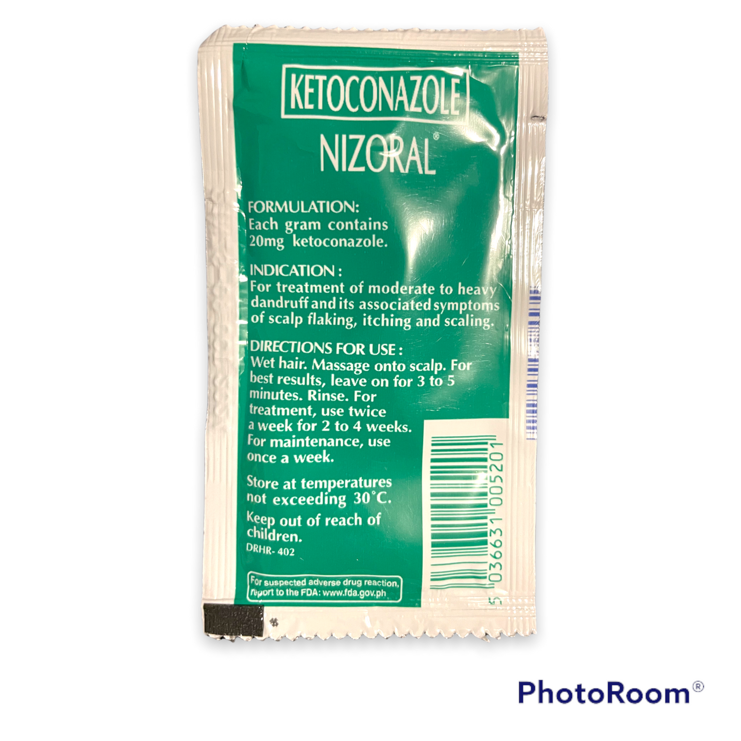 Nizoral Dandruff Shampoo - Ketoconazole 20mg/g Antifungal MAXIMUM TREATMENT  6ml x3 sachets