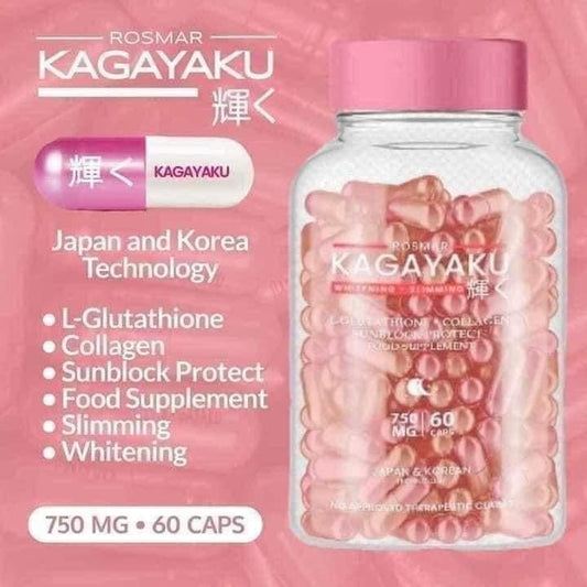 Rosmar Kagayaku Glutathione 750mg Whitening and Slimming Capsule 60capsule
