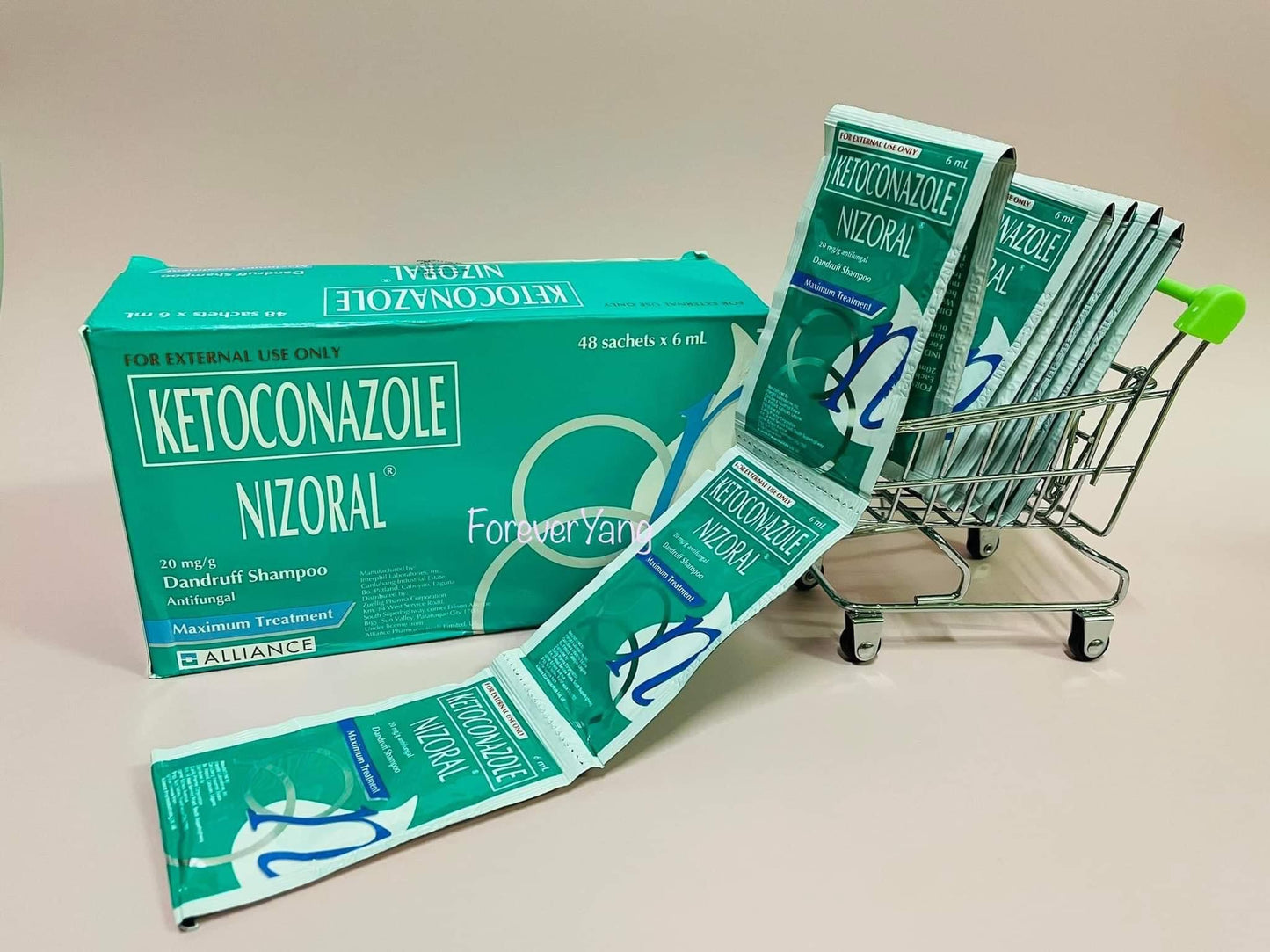 Nizoral Dandruff Shampoo - Ketoconazole 20mg/g Antifungal  6ml x3 sachets