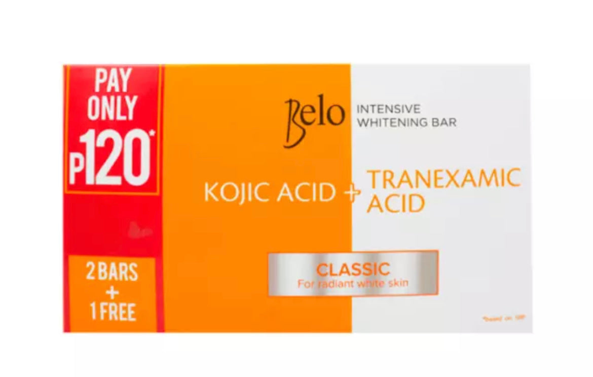 BELO Intensive Whitening Soap  - Kojic Acid + Tranexamic Acid 65g TRIO PACK
