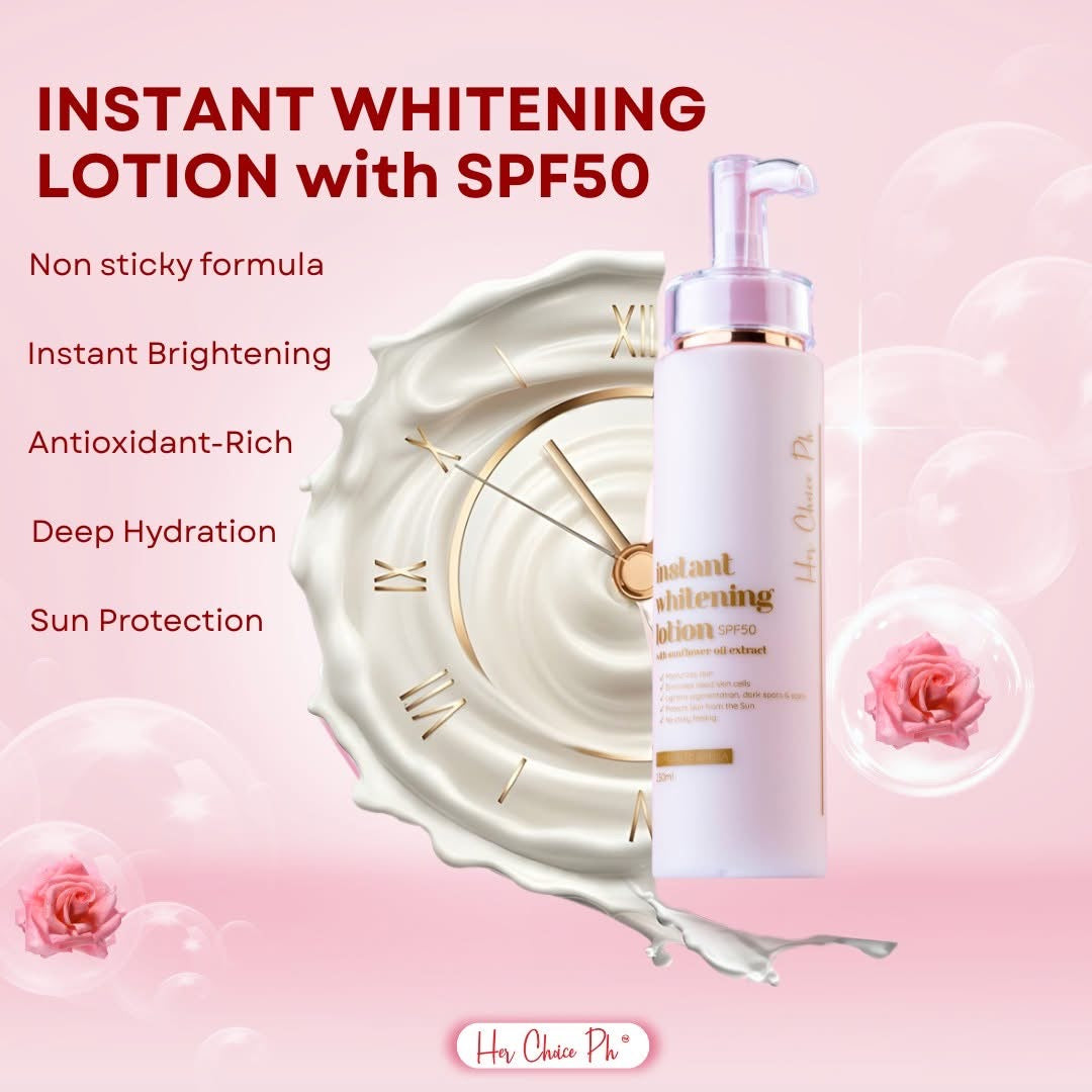 Her Choice Ph Instant Whitening Lotion SPF50 with Sunflower Oil Extract 250ml