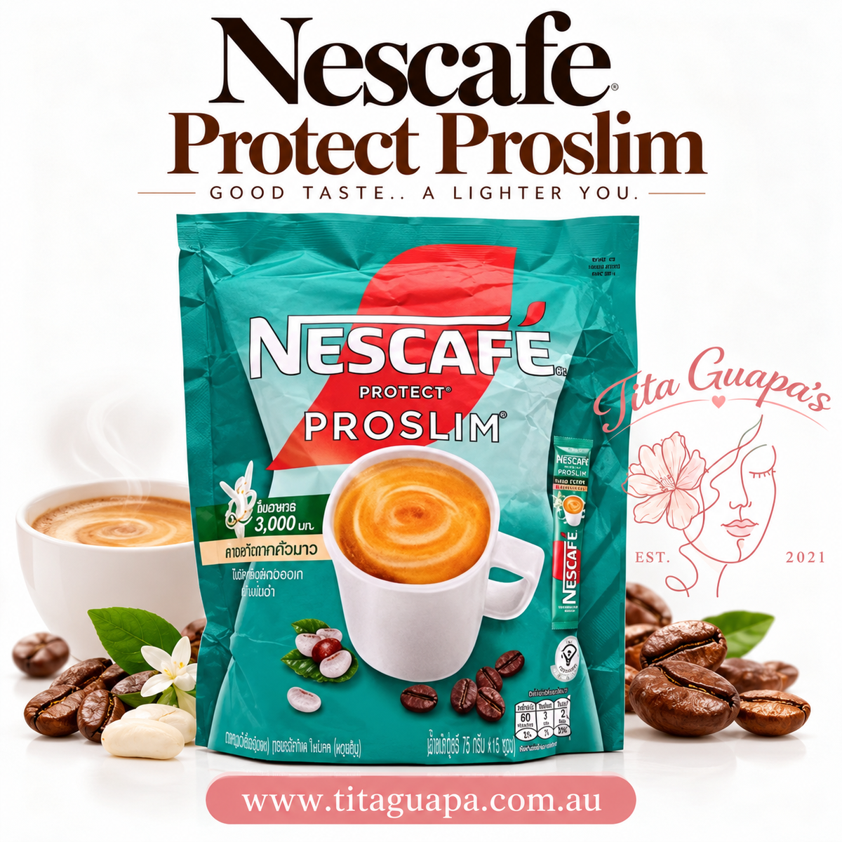 NESCAFÉ Protect Proslim Coffee Mix Powder – 17 Sachets x15g (255g)