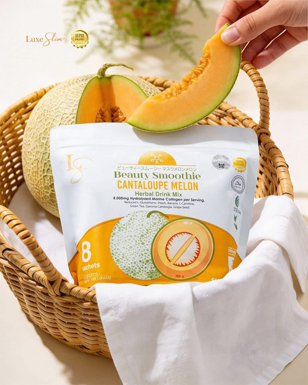 cantaloupe glutathione Luxe Slim Melon Beauty Smoothie (21g x 8 Sachets) Bini Beauty Amazon.com: Luxe Slim Beauty Smoothie
