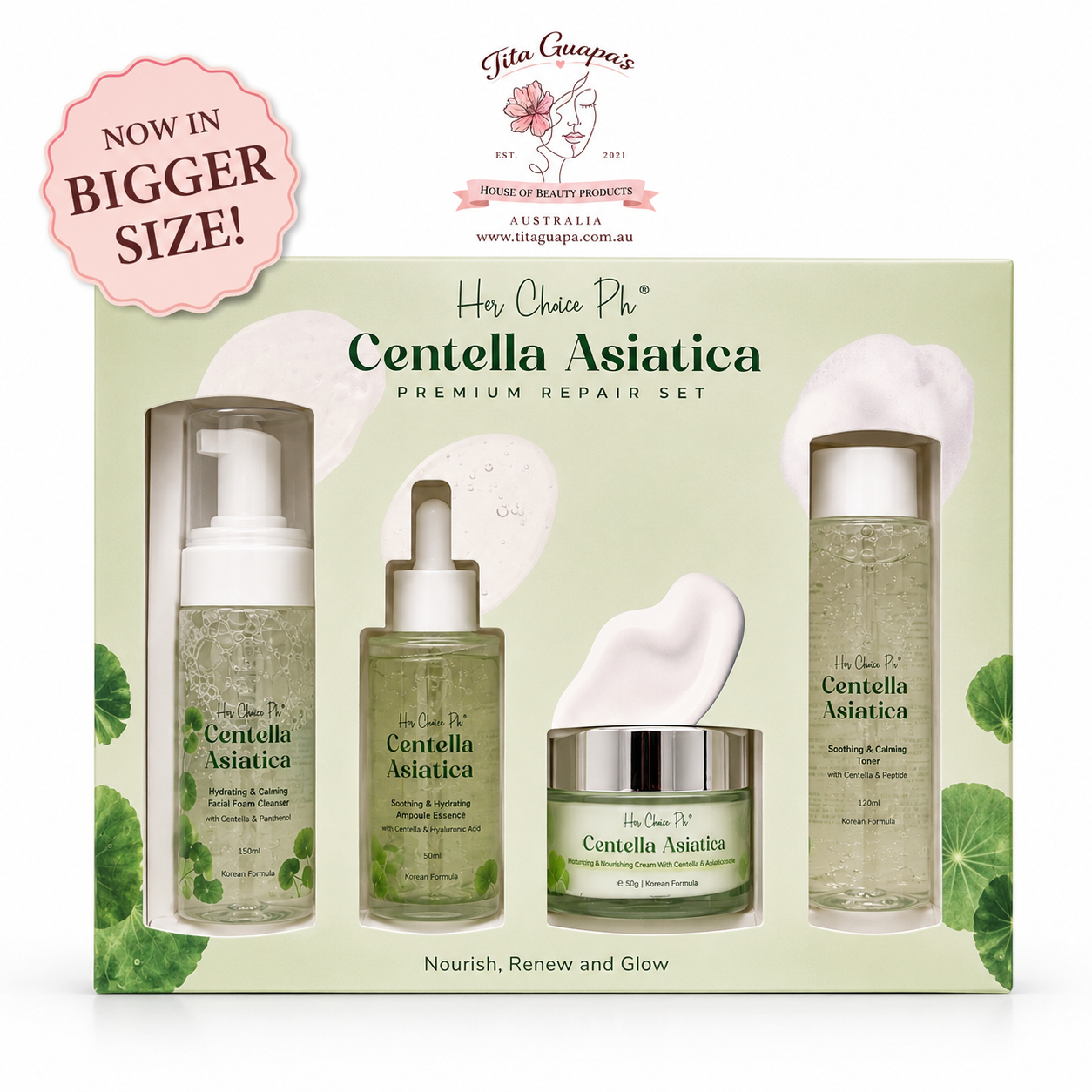 Her Choice PH Centella Asiatica Premium Repair Set – BIGGER SIZE
