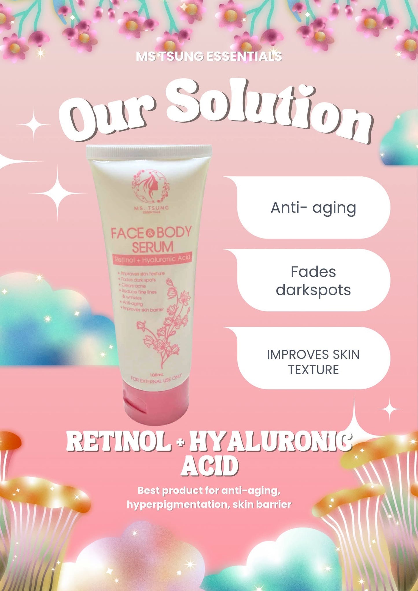 Ms. Tsung Face and Body Serum Retinol + Hyaluronic Acid 100ml