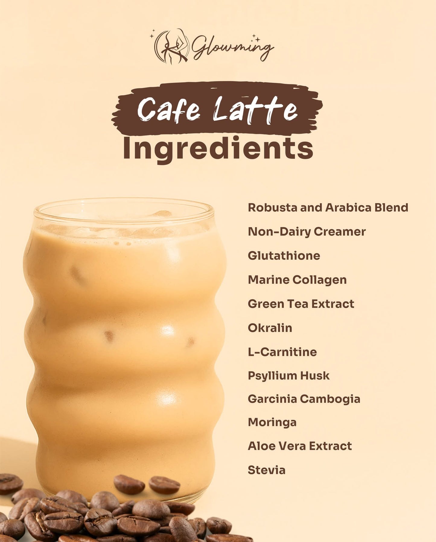 Glowming Caffe Latte Coffee Powder Drink Mix