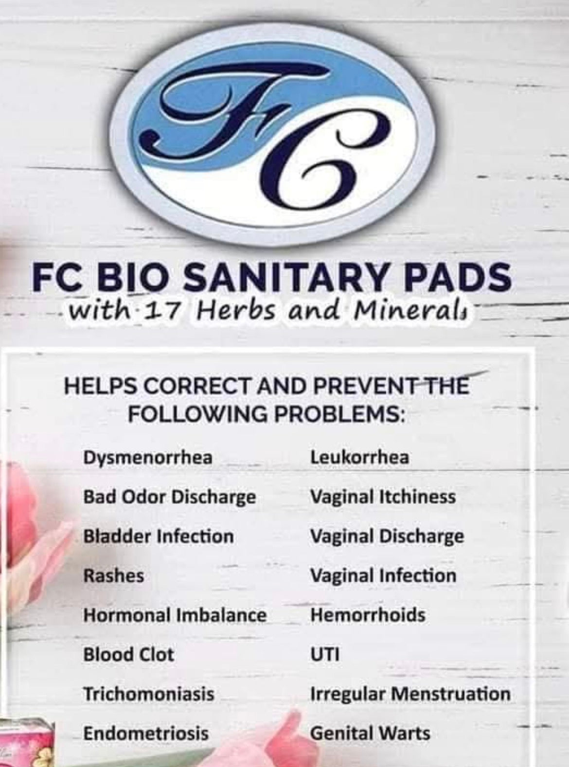 FC Bio Sanitary Pads Feminine Comfort Panty Liners - 20 pads