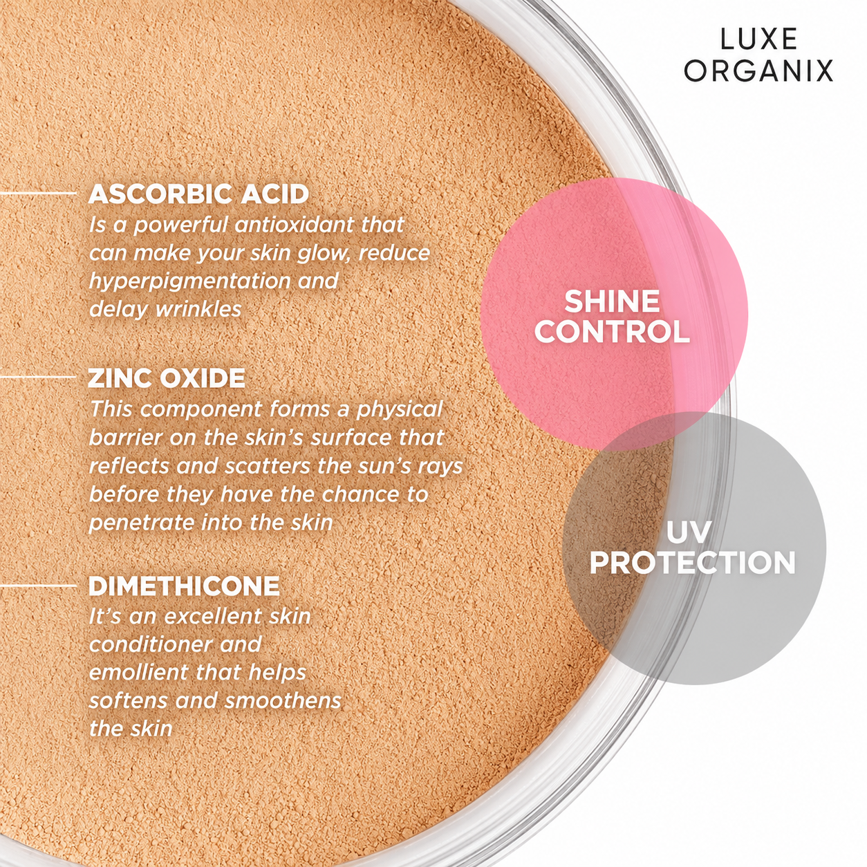 Luxe Organix UV Matte Powder SPF 50 PA++++ – Natural