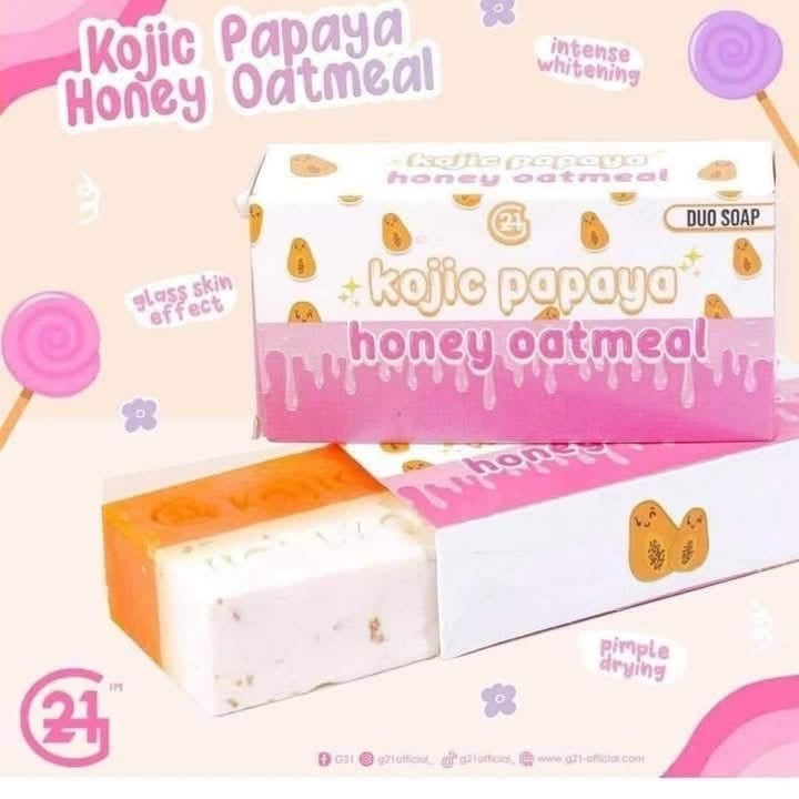 G21 Kojic Papaya Honey Oatmeal Duo Face and Body Soap 150