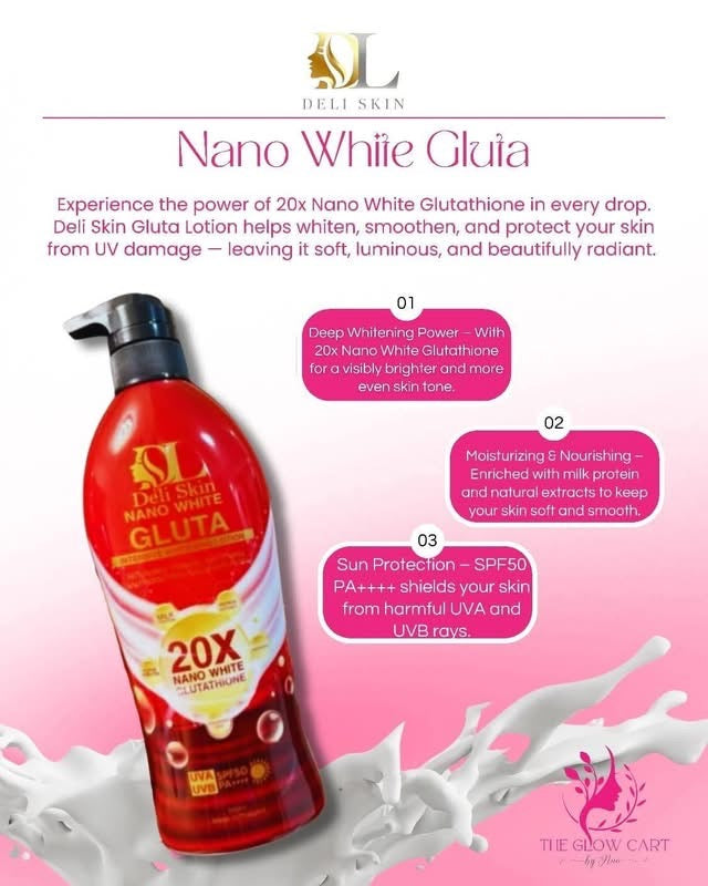 skin white glutathione lotion Deli Skin Nano White Gluta Intense Whitening Lotion 500ml – Tita Guapa's  House of Beauty Products
