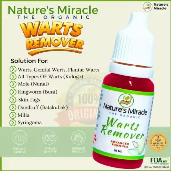 Nature’s Miracle Organic Warts Remover – 10ml (Kasoy Oil)
