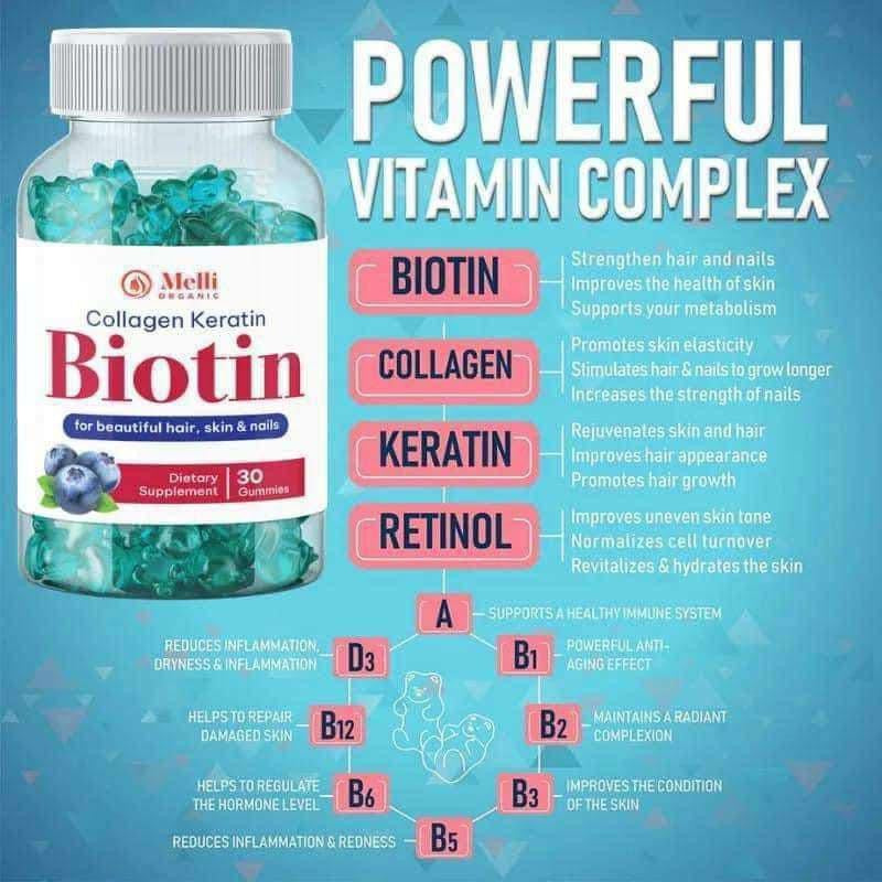 Biotin C0llagen Keratin by Melli Organic 60s