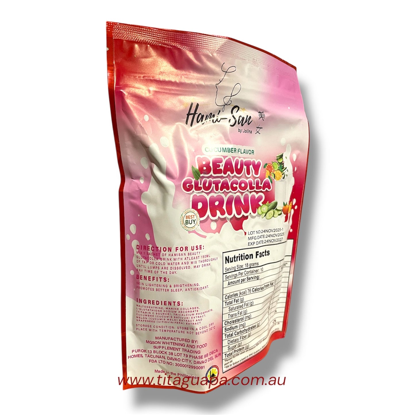 Hami-San Beauty Glutacolla Drink – Cucumber Flavor