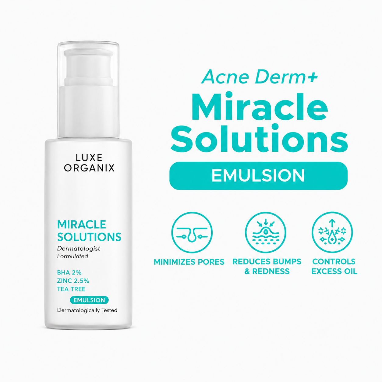 Luxe Organix Miracle Solutions Acne Derm+ Emulsion 80ml