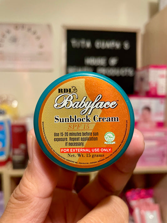 RDL Babyface Sunblock Cream SPF15  Net. Wt. 15g