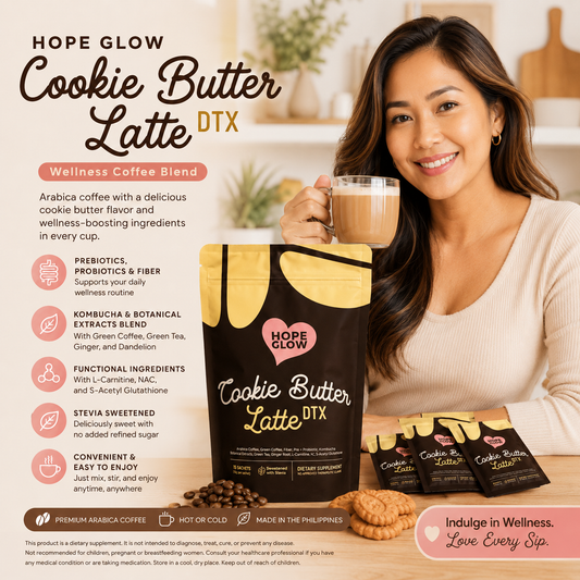 Hope Glow Cookie Butter Latte DTX Wellness Coffee Blend - 8 Sachets