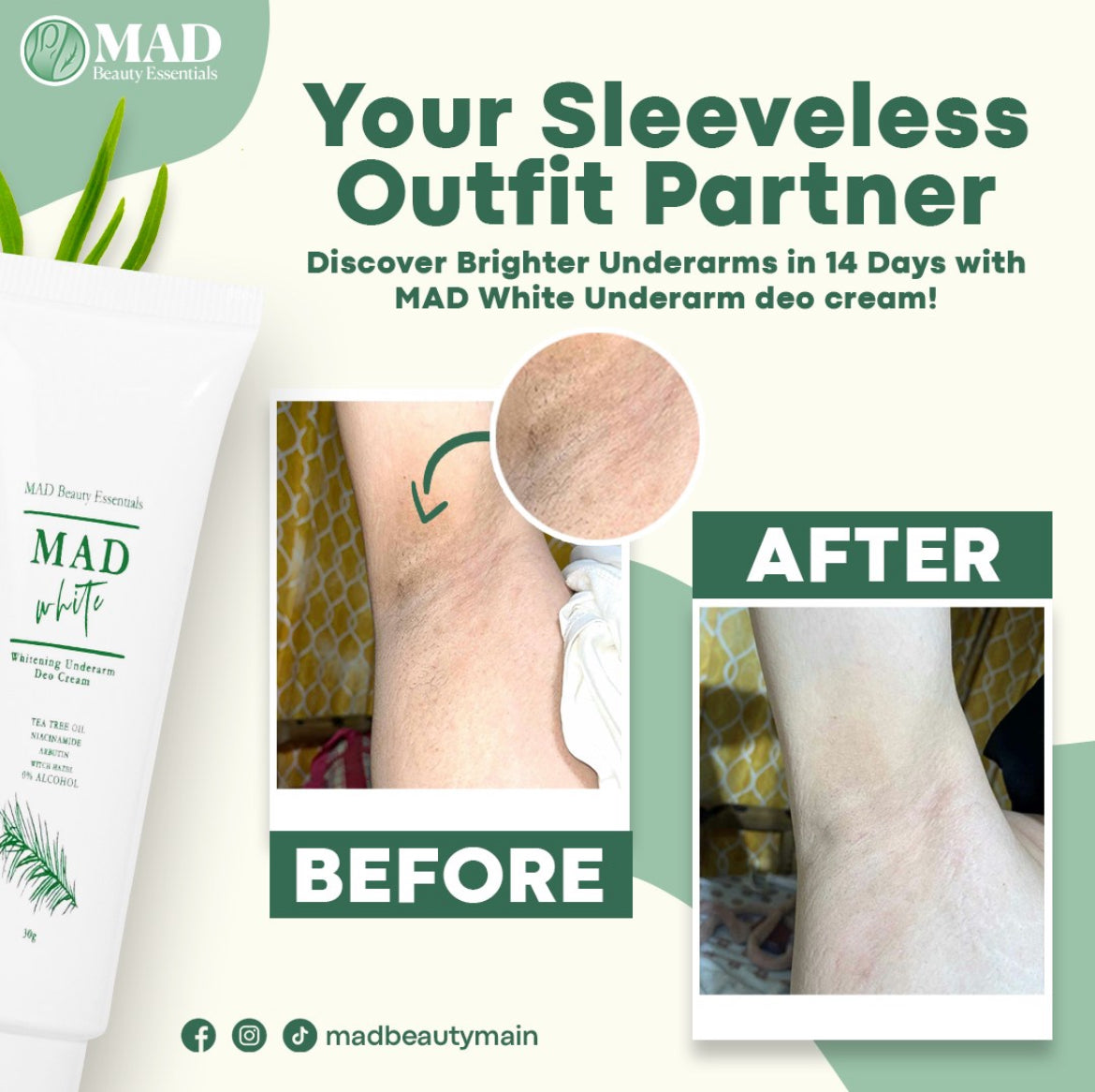 MAD White Whitening Underarm Deo Cream 30g