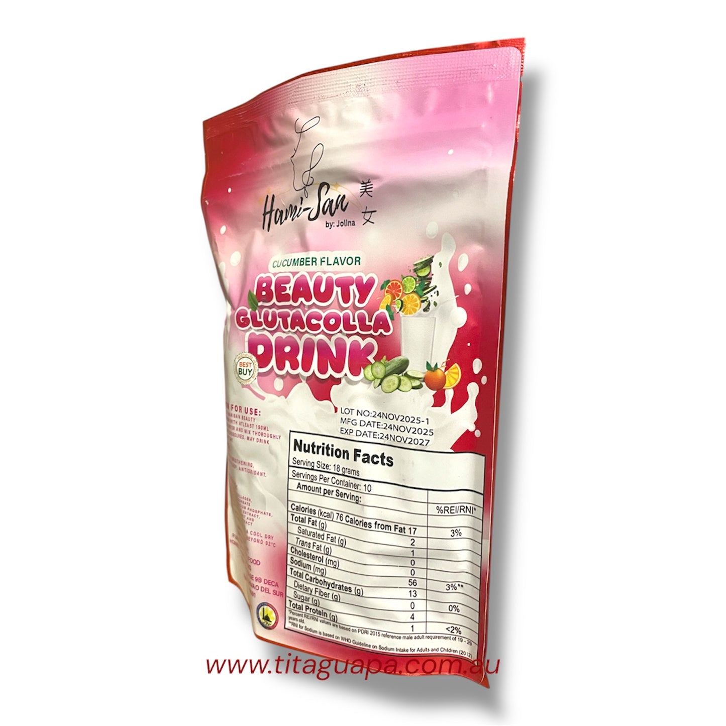 Hami-San Beauty Glutacolla Drink – Cucumber Flavor