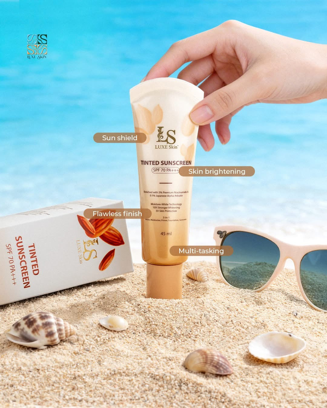 Luxe Skin Tinted Sunscreen SPF70 PA+++  45ml
