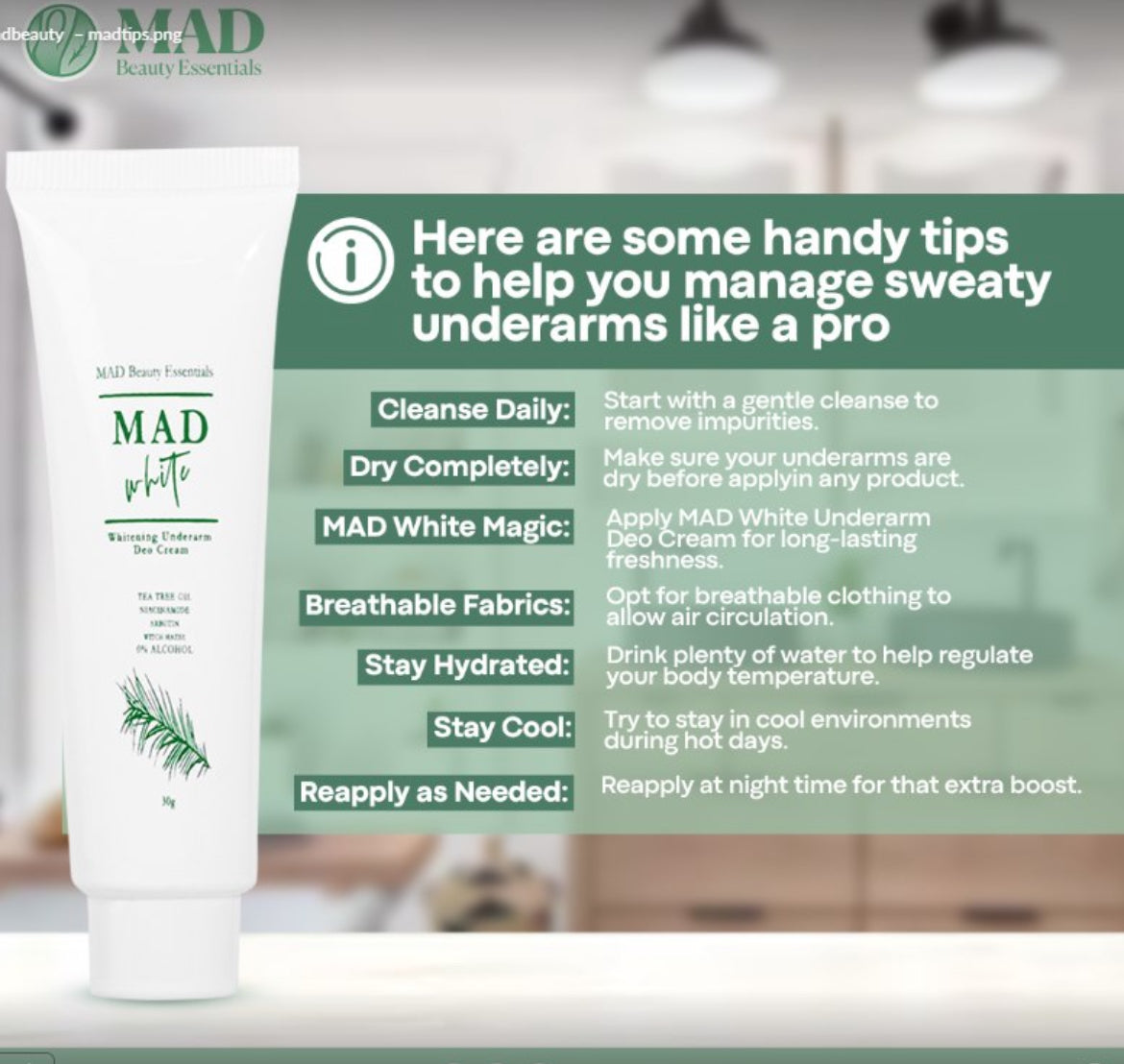 MAD White Whitening Underarm Deo Cream 30g