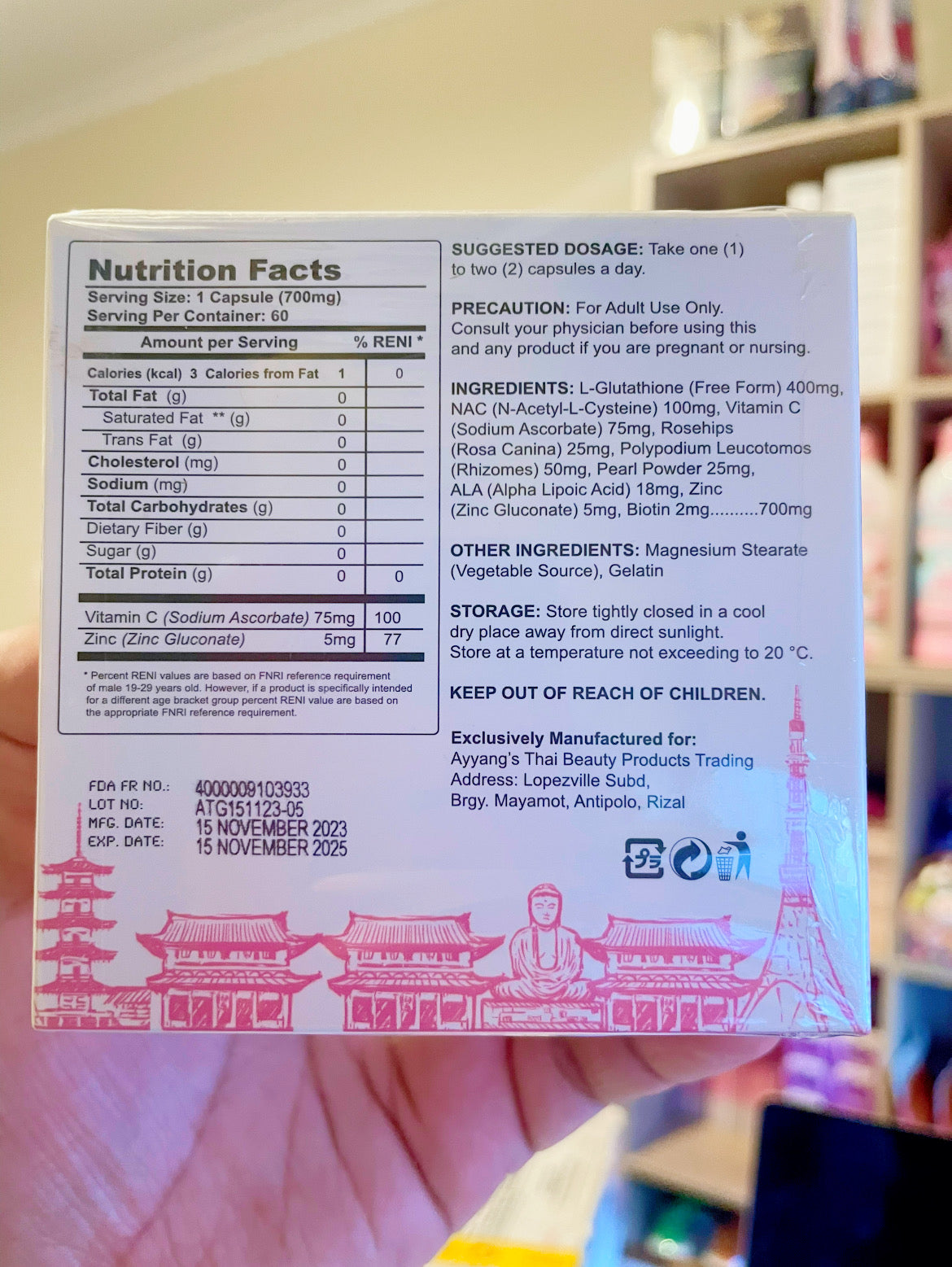 Aishi Tokyo White C-Block Glutathione + NAC + Vitamin C + Rosehips 700 Tita Guapa's House of Beauty Products Aishi Tokyo White C-Block Glutathione + NAC + Vitamin C + Rosehips 700 Tita Guapa's House of Beauty Products