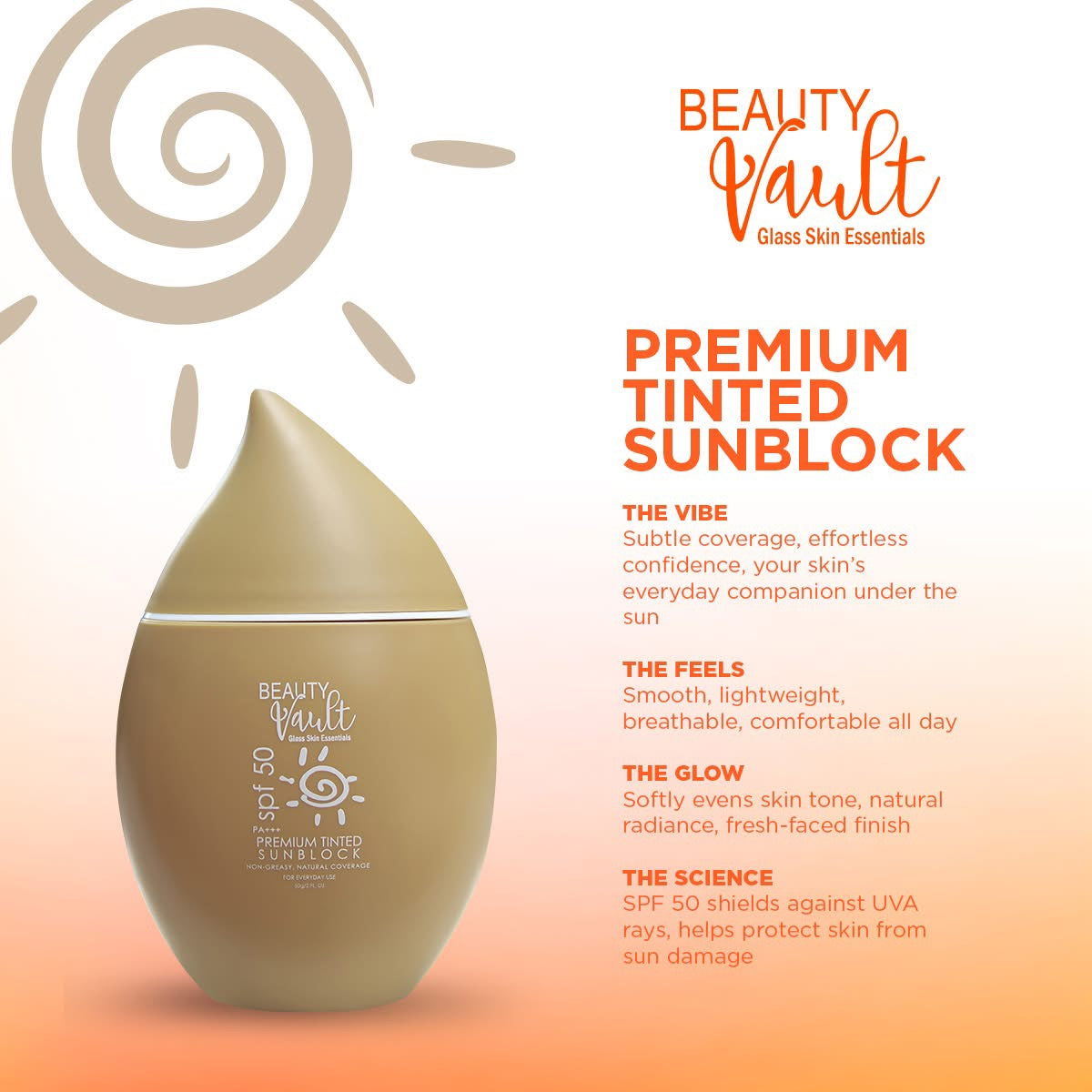 Beauty Vault Premium Tinted Sunblock 50g