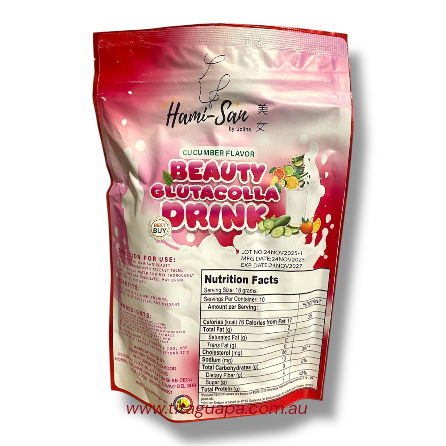Hami-San Beauty Glutacolla Drink – Cucumber Flavor