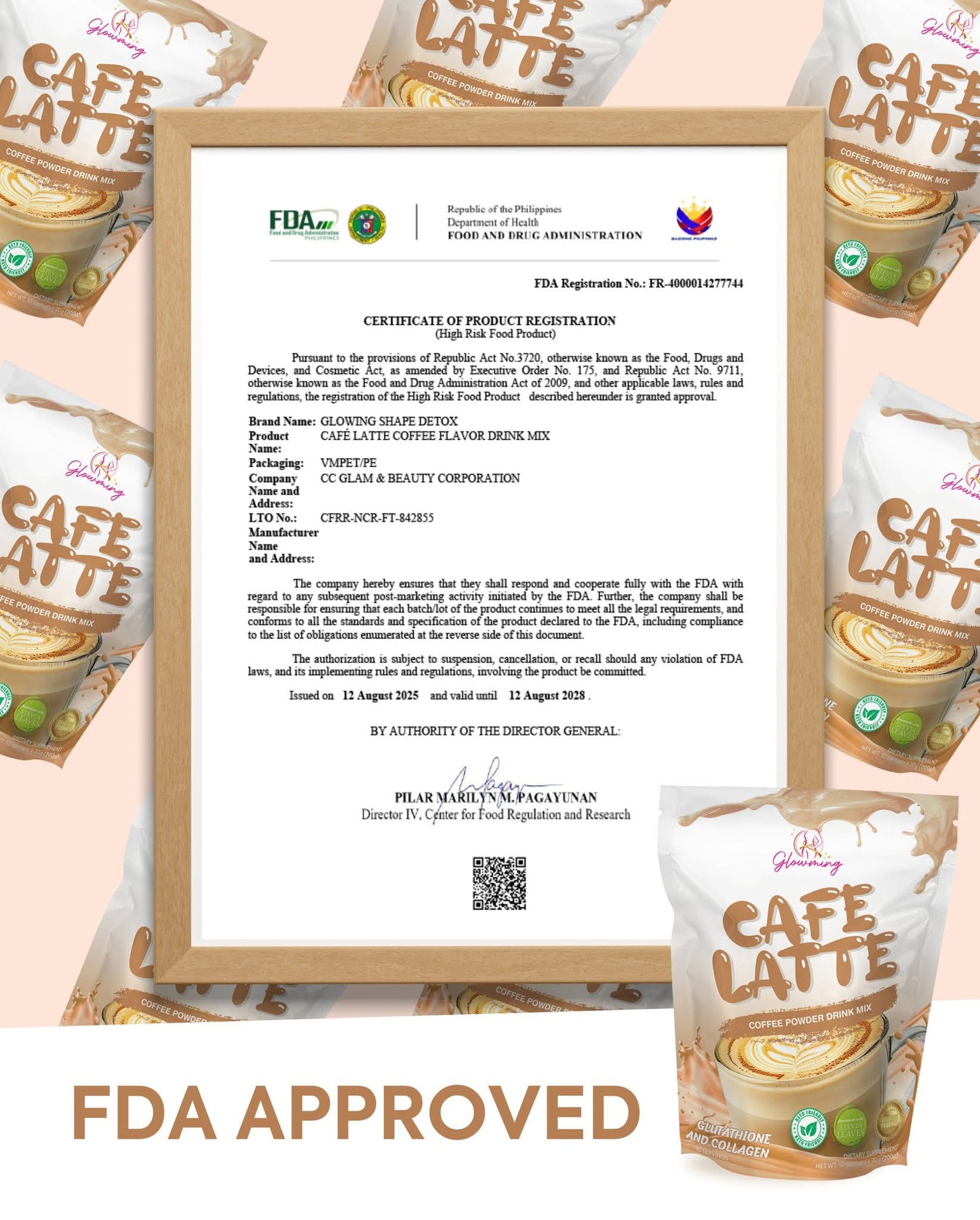 Glowming Caffe Latte Coffee Powder Drink Mix