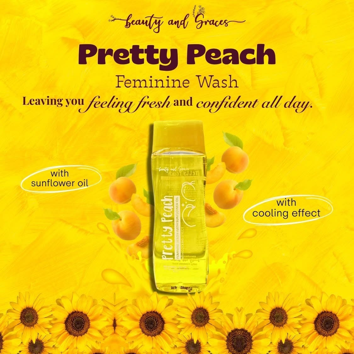 Pretty Peach Feminine Wash With Sunflower Oil 150ml