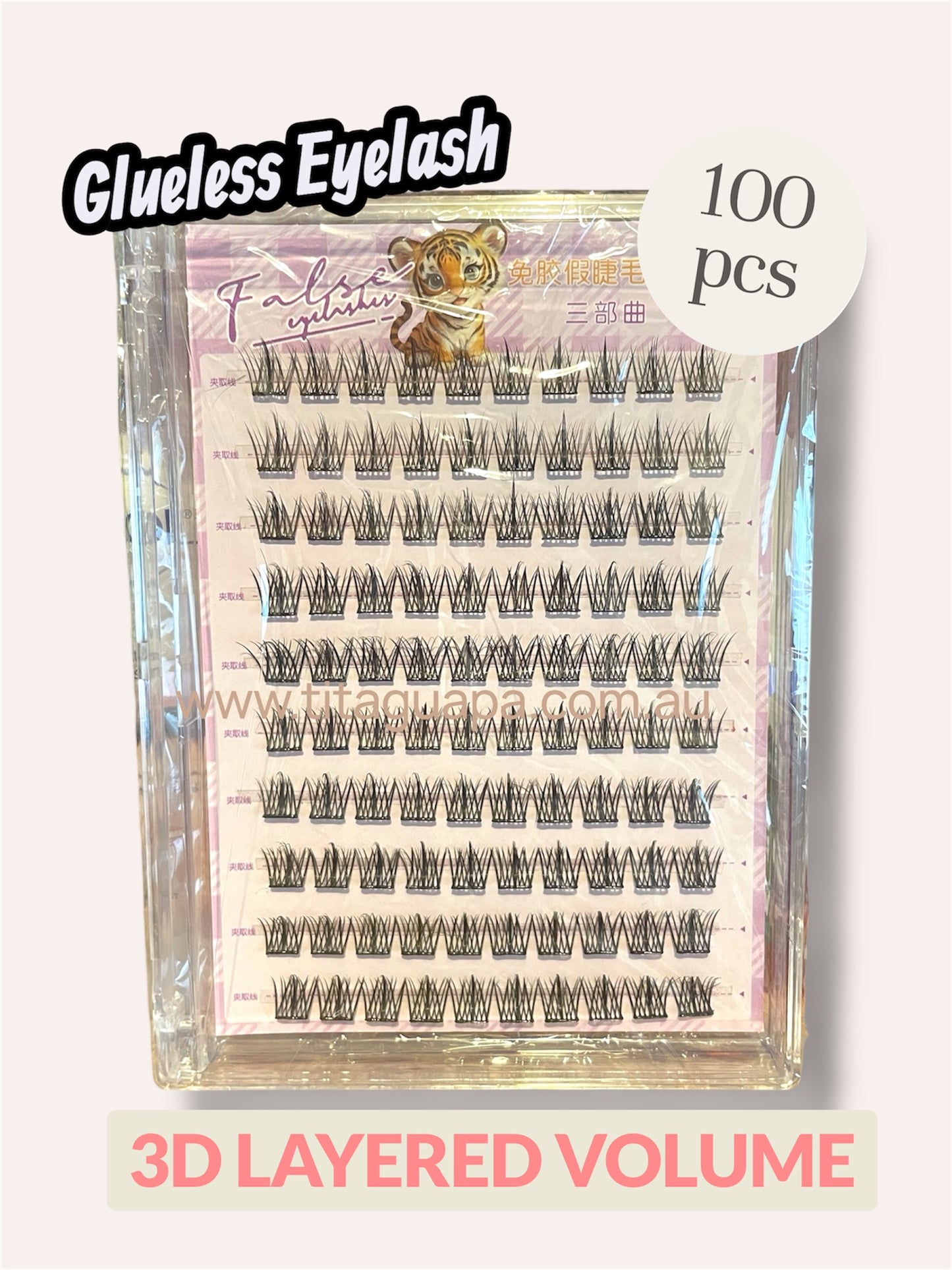 Glueless Eyelash 3D LAYERED VOLUME 100 clusters