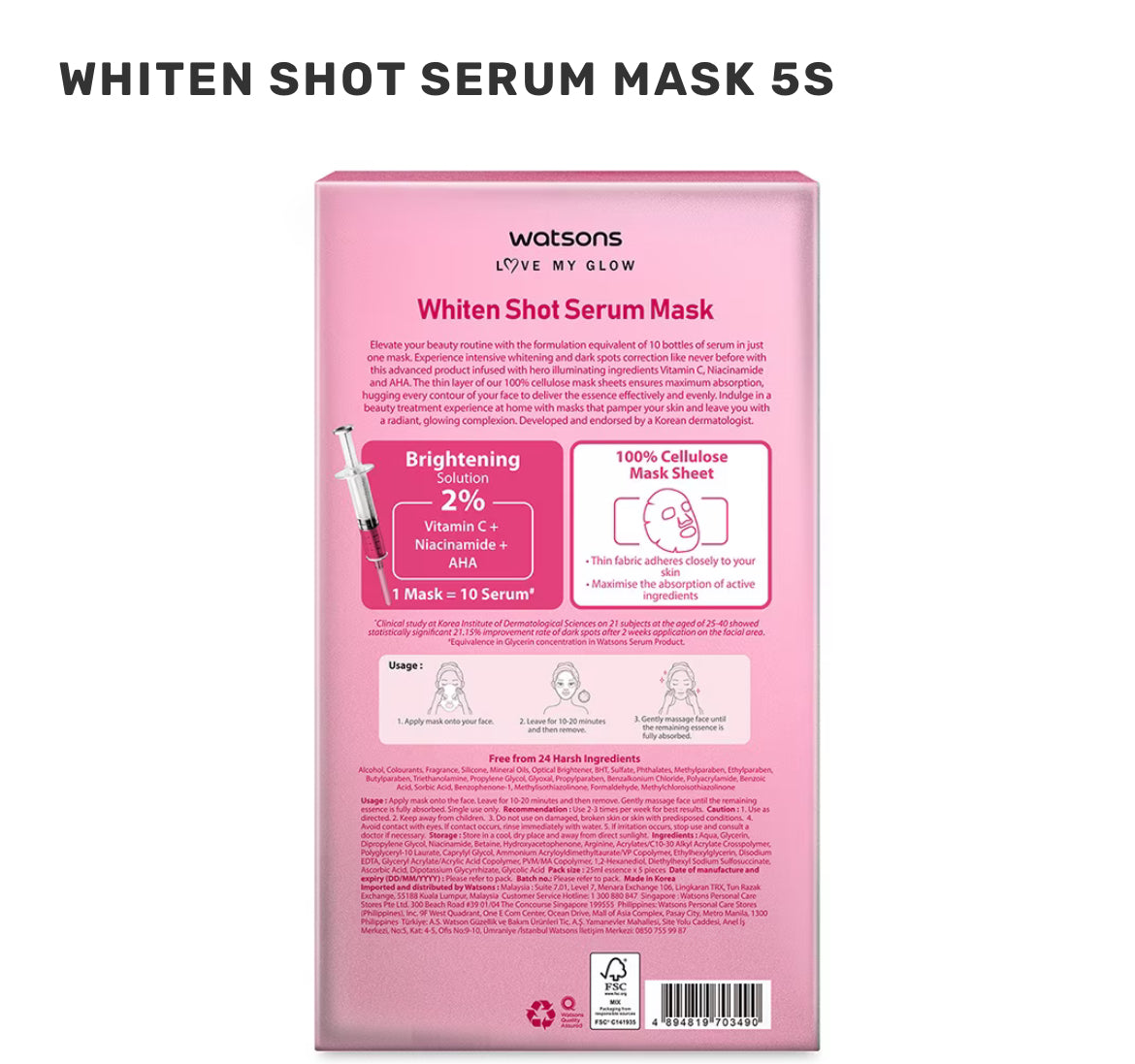 WHITEN SHOT SERUM MASK 25ml